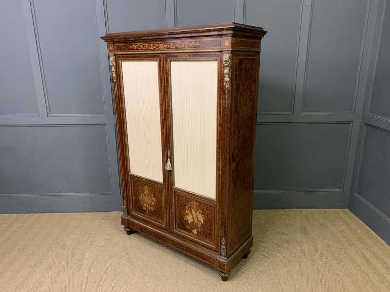 Inlaid Mahogany & Amboyna 19th Century French Bookcase - Image 2