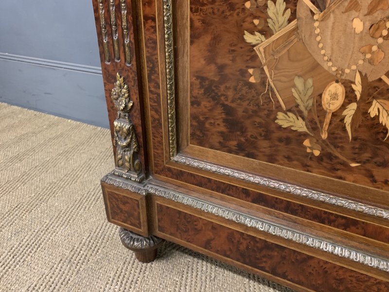 Inlaid Mahogany & Amboyna 19th Century French Bookcase - Image 17