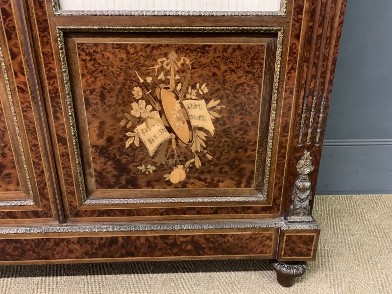 Inlaid Mahogany & Amboyna 19th Century French Bookcase - Image 20