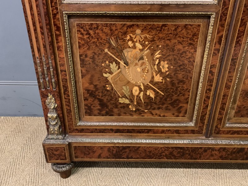 Inlaid Mahogany & Amboyna 19th Century French Bookcase - Image 19