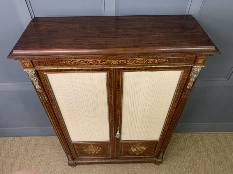 Inlaid Mahogany & Amboyna 19th Century French Bookcase - Image 6