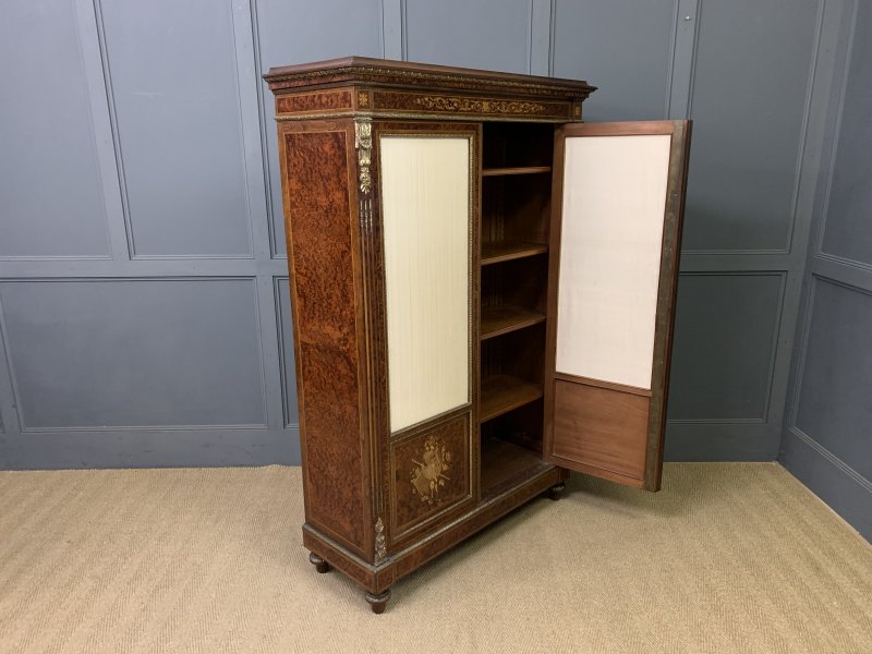 Inlaid Mahogany & Amboyna 19th Century French Bookcase - Image 8