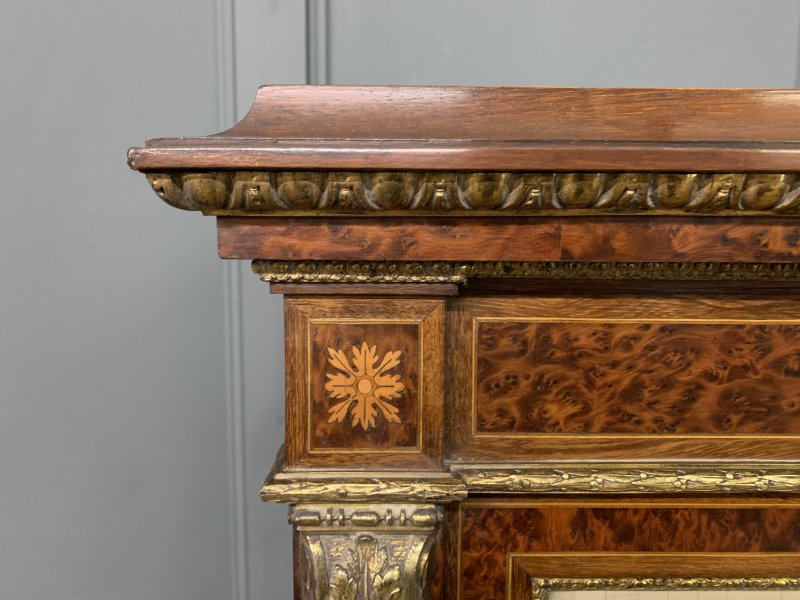 Inlaid Mahogany & Amboyna 19th Century French Bookcase - Image 12