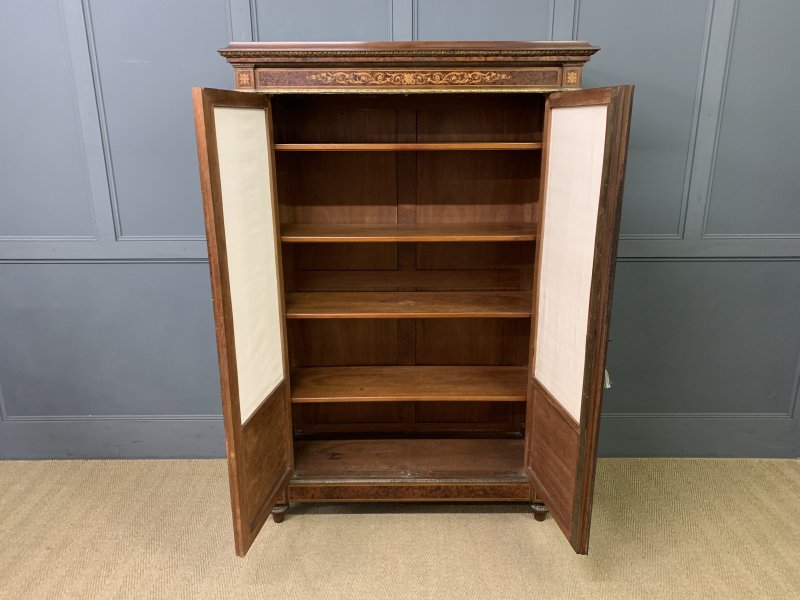 Inlaid Mahogany & Amboyna 19th Century French Bookcase - Image 15