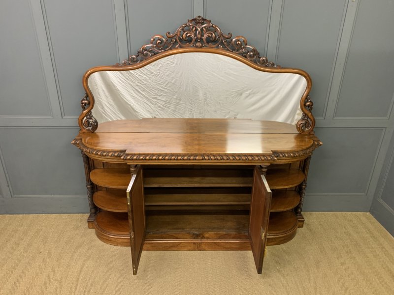 Large Victorian Burr Walnut London Quality Mirror Back Chiffonier - Image 10