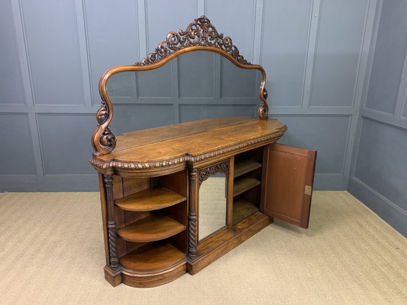 Large Victorian Burr Walnut London Quality Mirror Back Chiffonier - Image 6