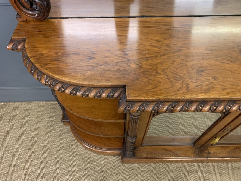 Large Victorian Burr Walnut London Quality Mirror Back Chiffonier - Image 18