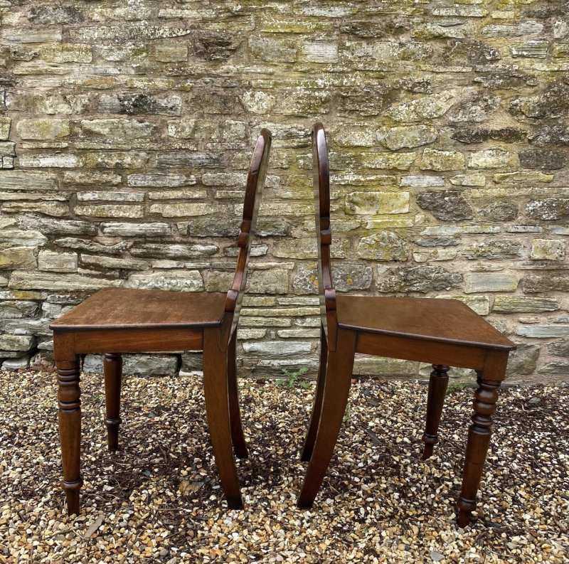Pair of shell backed hall chairs - Image 8