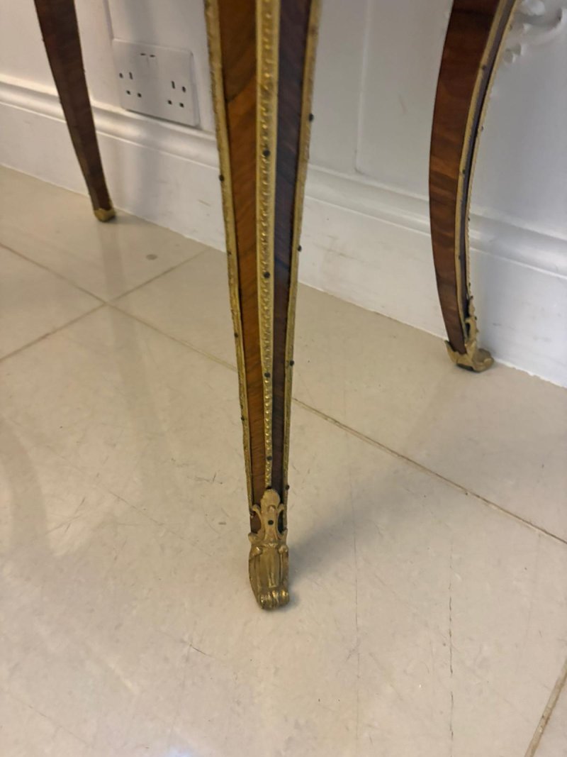 Antique French Victorian Ormolu Mounted Kingwood Jardiniere Stand Porcelain Plaque Planter - Image 17