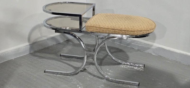 Mid Century Chrome Hall Seat - Image 8