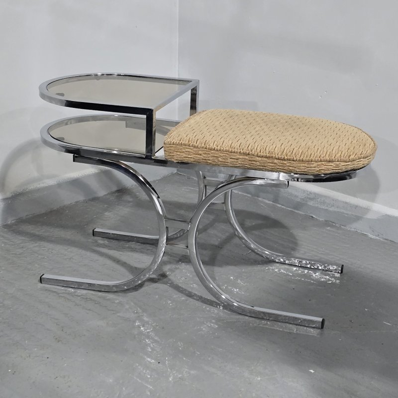 Mid Century Chrome Hall Seat - Image 2