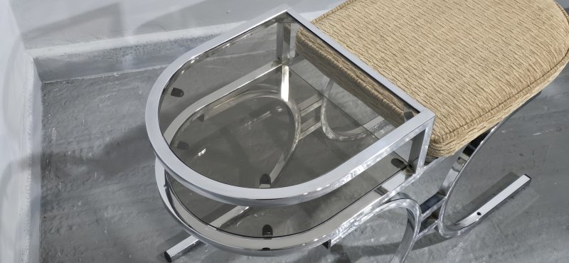 Mid Century Chrome Hall Seat - Image 6