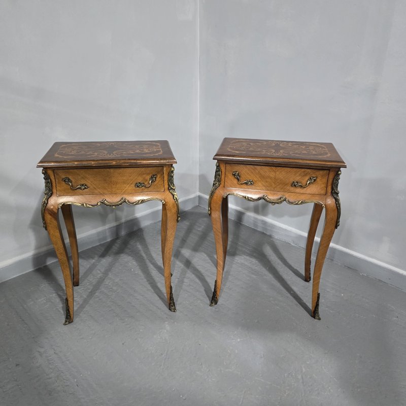 Super Pair French Bedside Lamp Tables