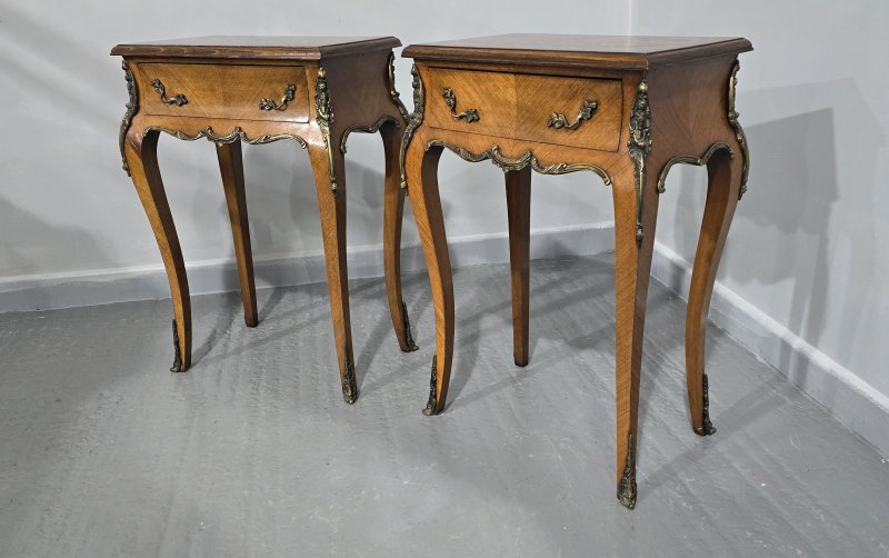 Super Pair French Bedside Lamp Tables - Image 4