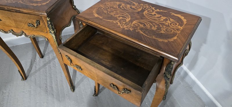 Super Pair French Bedside Lamp Tables - Image 9