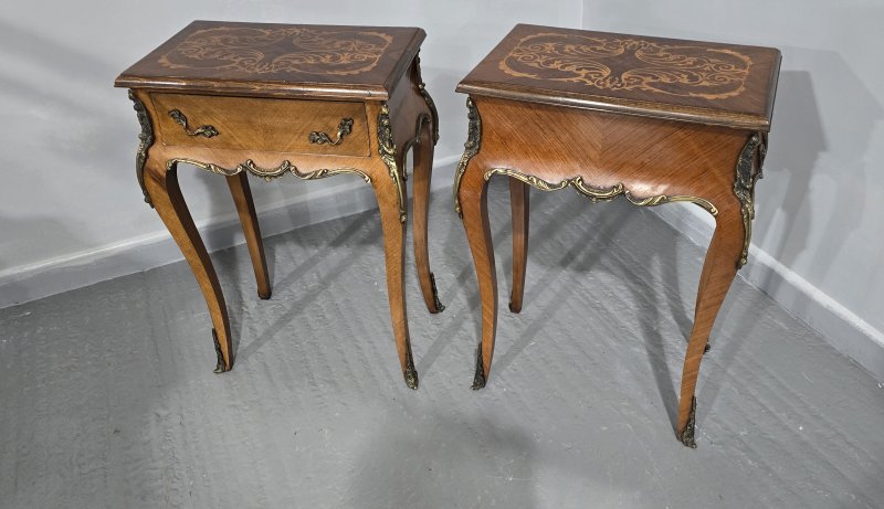 Super Pair French Bedside Lamp Tables - Image 12
