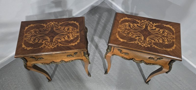 Super Pair French Bedside Lamp Tables - Image 10