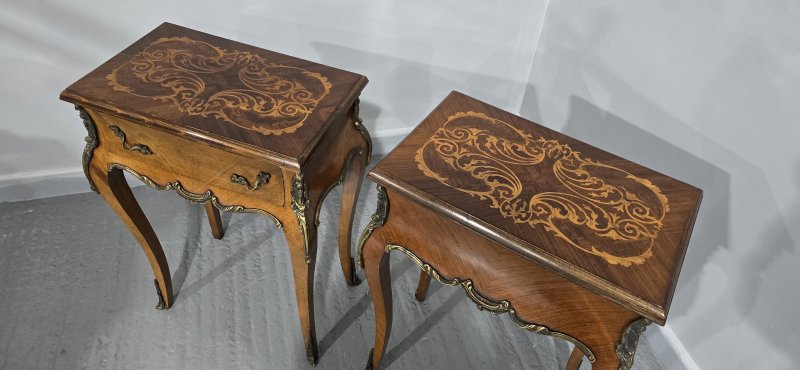 Super Pair French Bedside Lamp Tables - Image 11