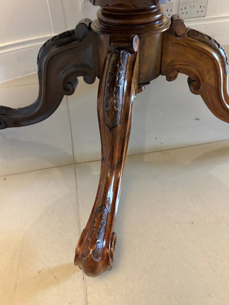 Antique Victorian Burr Walnut Oval Centre Dining Table 6 Seater Tilt Top - Image 13