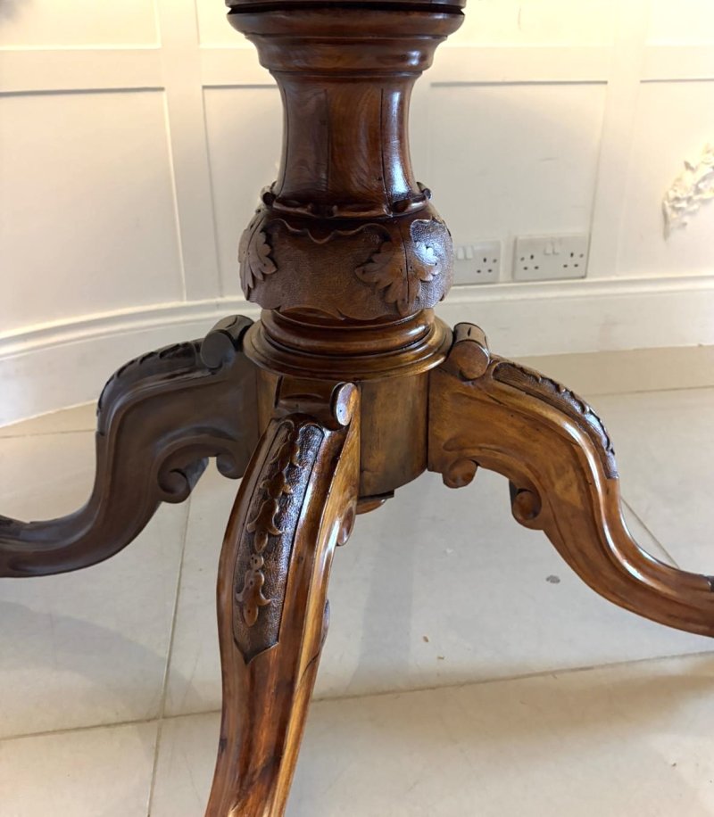 Antique Victorian Burr Walnut Oval Centre Dining Table 6 Seater Tilt Top - Image 12