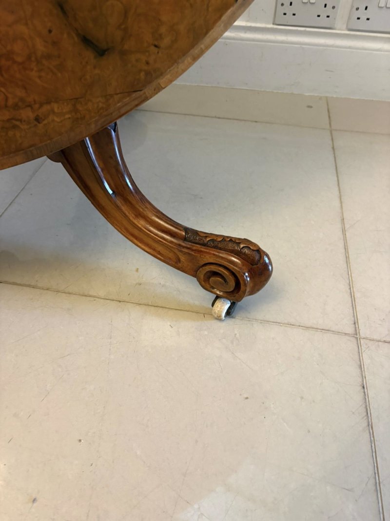 Antique Victorian Burr Walnut Oval Centre Dining Table 6 Seater Tilt Top - Image 11
