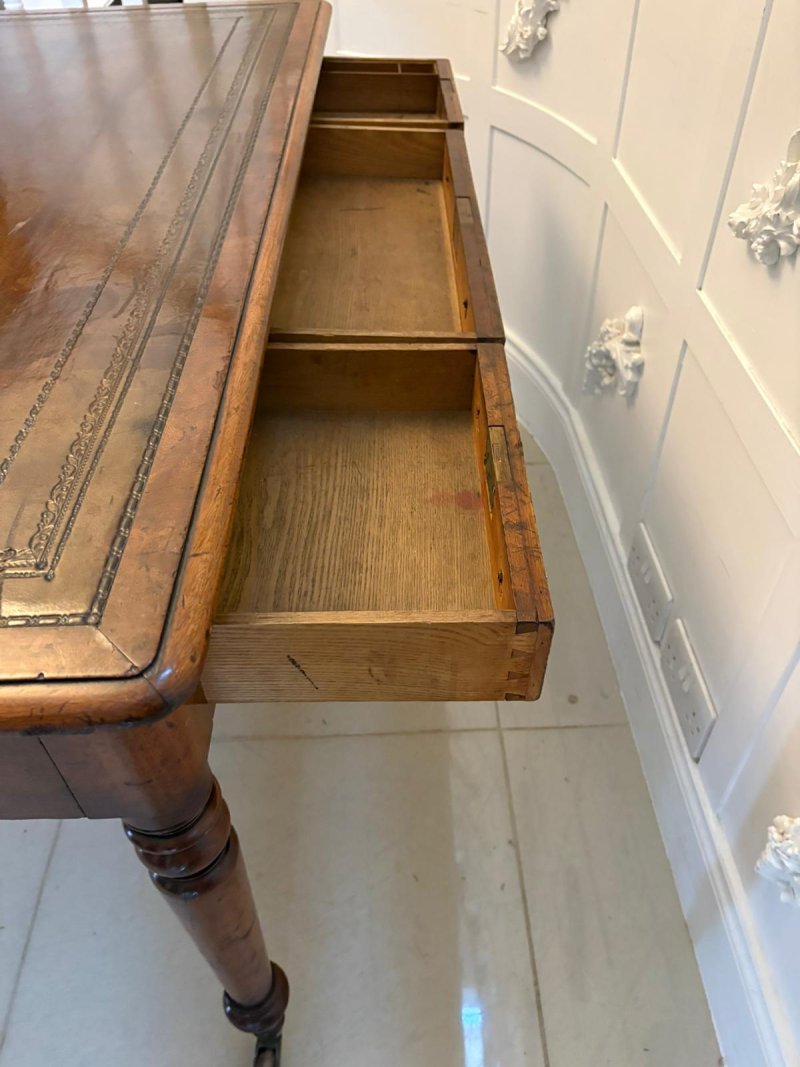 Antique Georgian Mahogany Partners Library Writing Desk With Leather Slide - Image 7