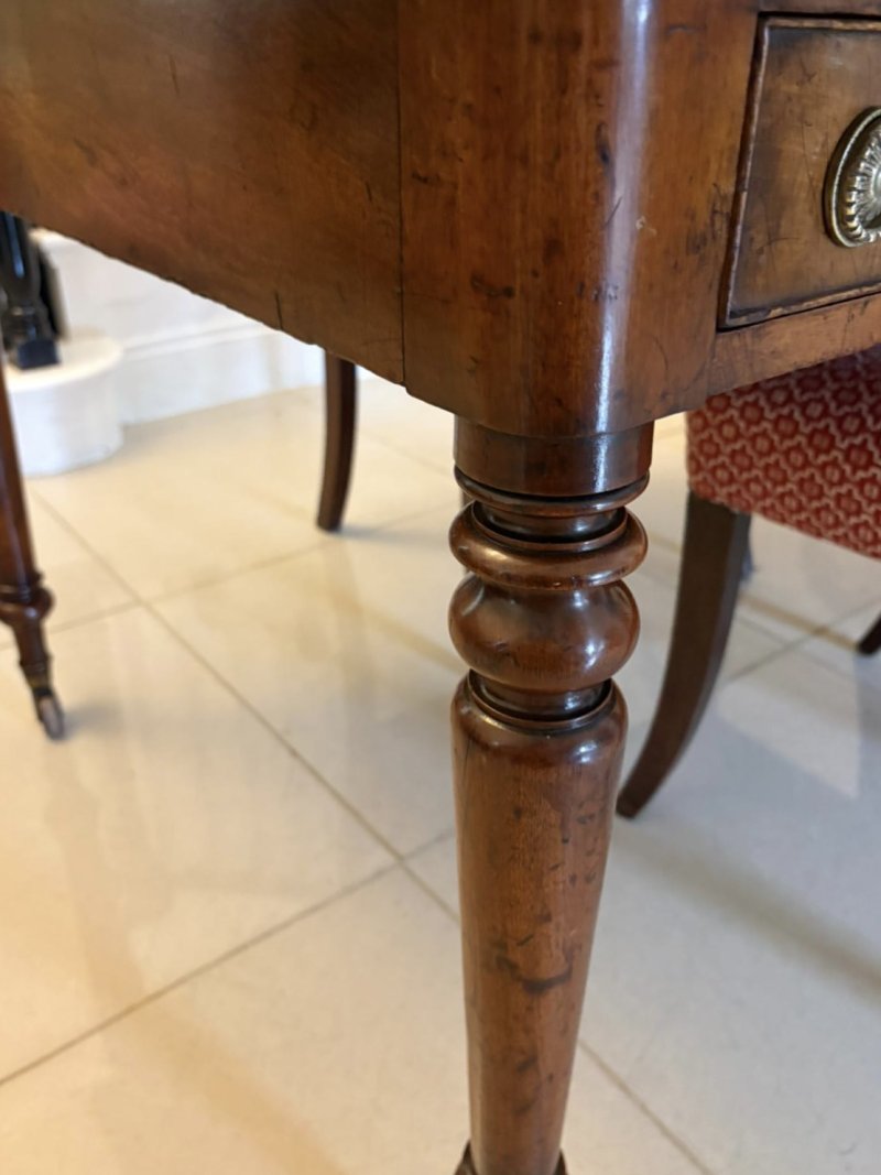 Antique Georgian Mahogany Partners Library Writing Desk With Leather Slide - Image 18