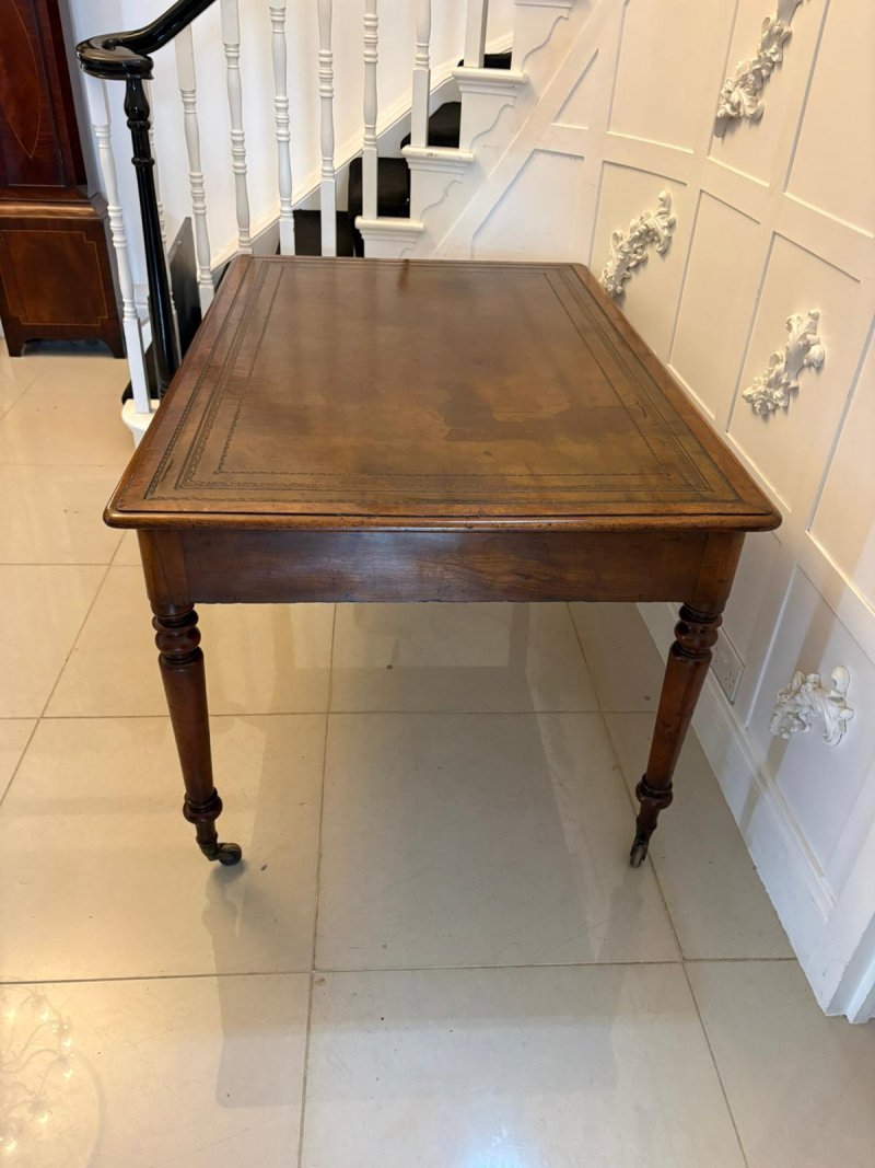 Antique Georgian Mahogany Partners Library Writing Desk With Leather Slide - Image 12