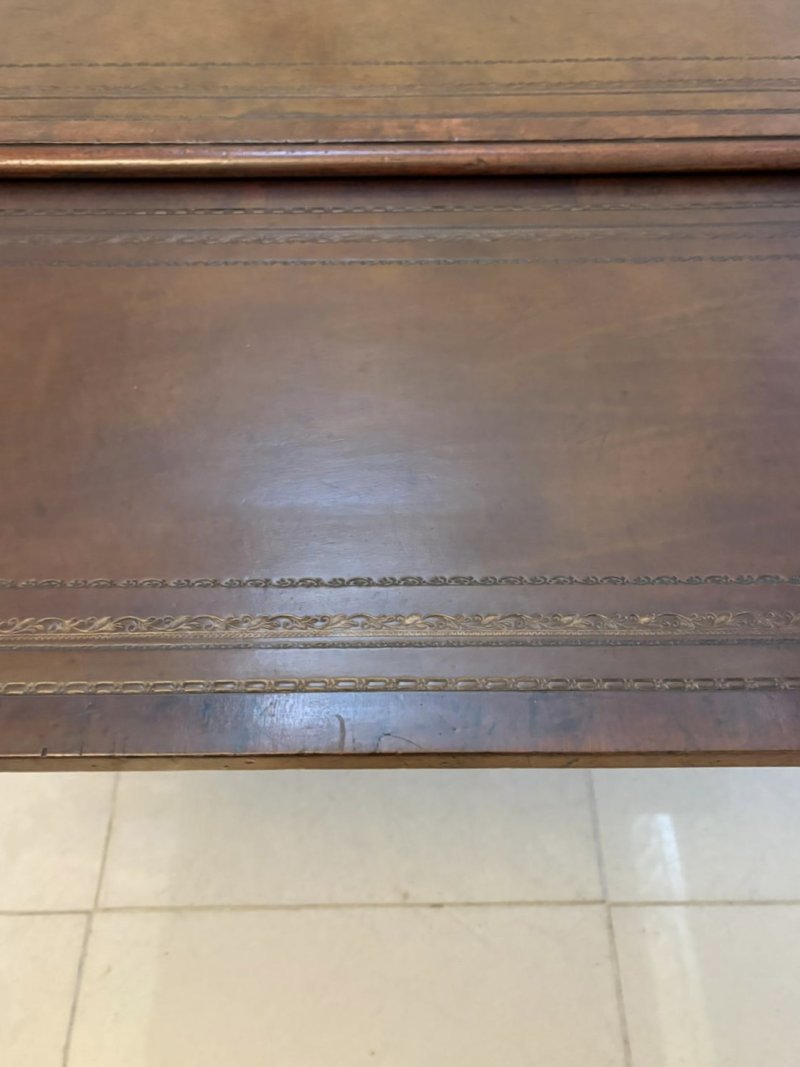 Antique Georgian Mahogany Partners Library Writing Desk With Leather Slide - Image 15