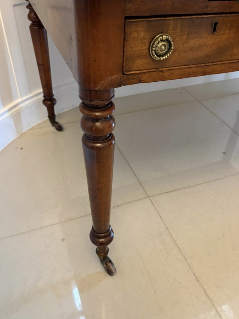 Antique Georgian Mahogany Partners Library Writing Desk With Leather Slide - Image 19