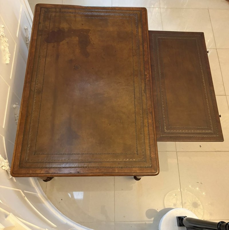 Antique Georgian Mahogany Partners Library Writing Desk With Leather Slide - Image 17