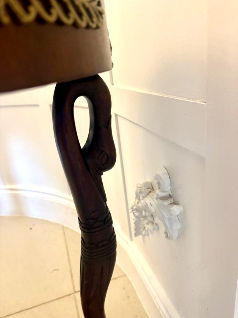 Antique Victorian Specimen Marble Top Centre Table Mahogany Swan Support Side Table - Image 19