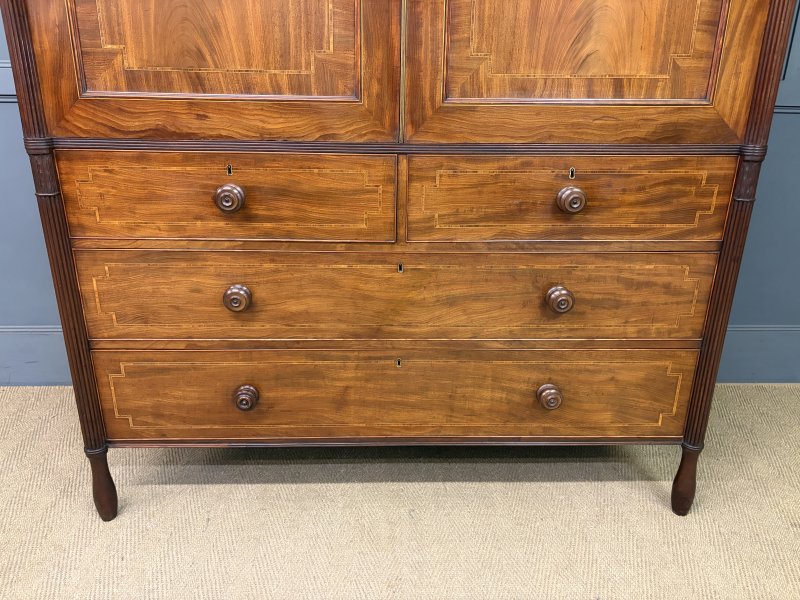 Georgian Inlaid Mahogany Linen Press - Image 5