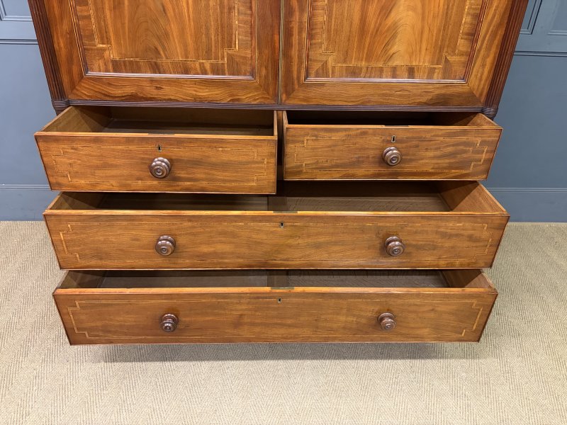 Georgian Inlaid Mahogany Linen Press - Image 18