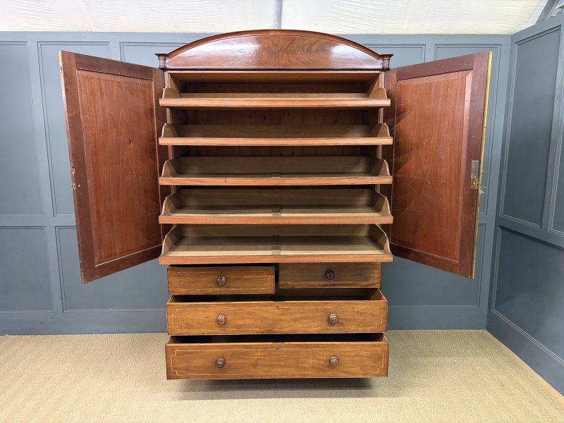 Georgian Inlaid Mahogany Linen Press - Image 8