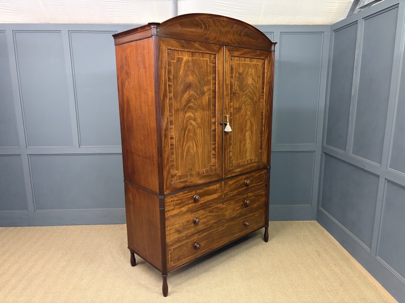 Georgian Inlaid Mahogany Linen Press - Image 15