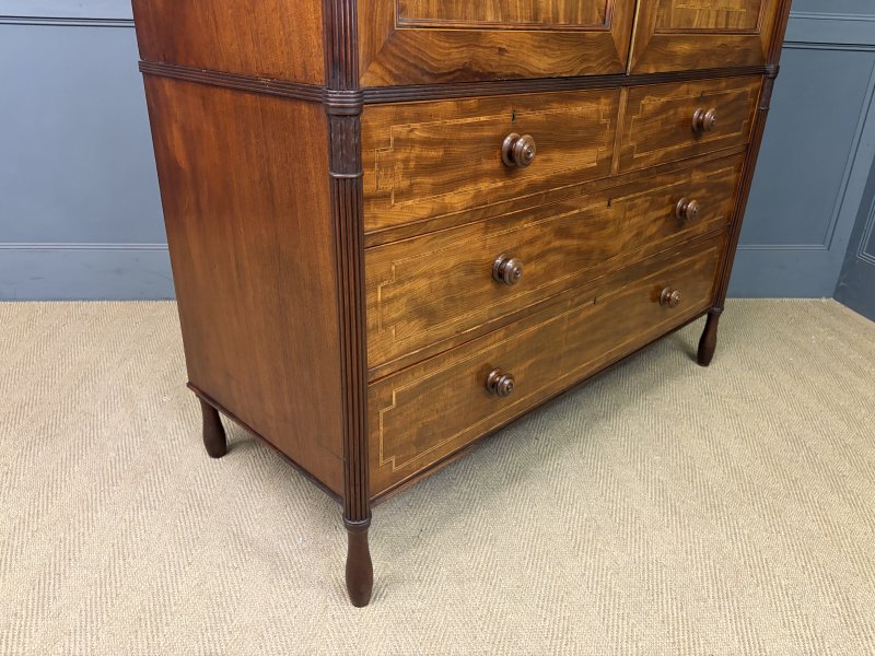 Georgian Inlaid Mahogany Linen Press - Image 17