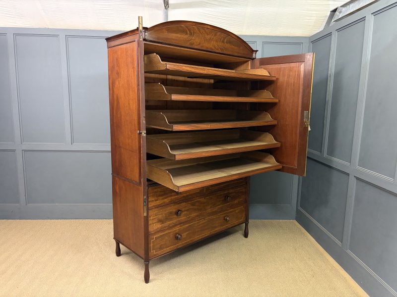 Georgian Inlaid Mahogany Linen Press - Image 10