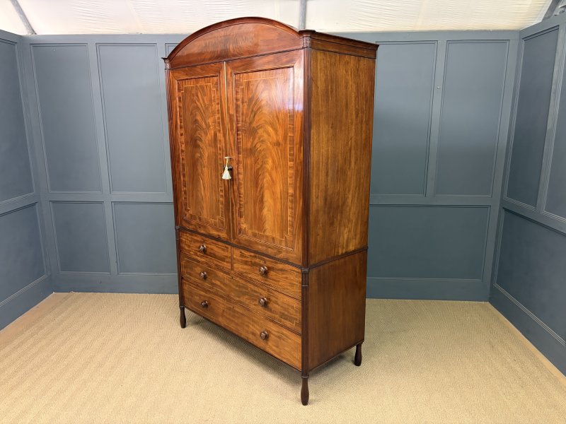 Georgian Inlaid Mahogany Linen Press - Image 16