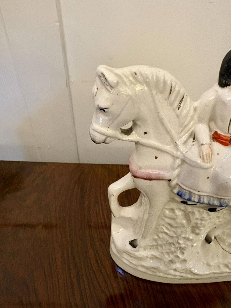 Antique Victorian Staffordshire Equestrian Figure of Joan of Arc - Image 2