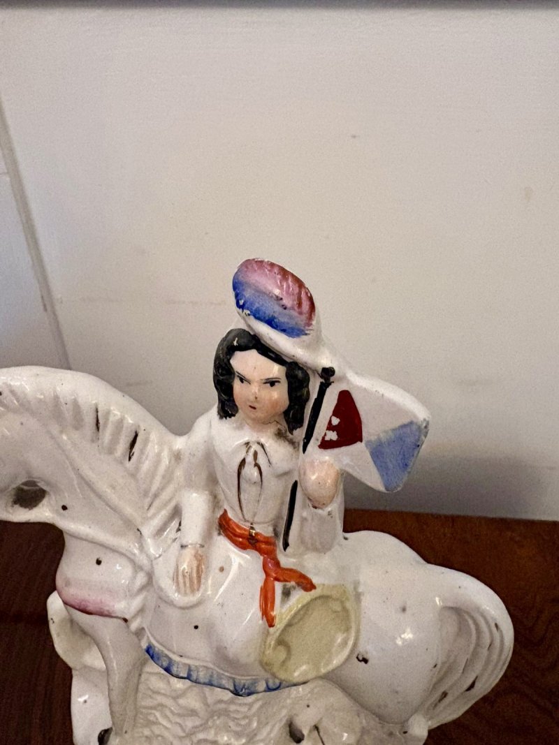 Antique Victorian Staffordshire Equestrian Figure of Joan of Arc - Image 4