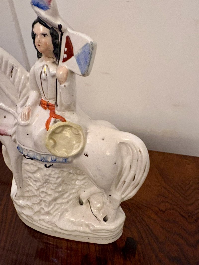 Antique Victorian Staffordshire Equestrian Figure of Joan of Arc - Image 5
