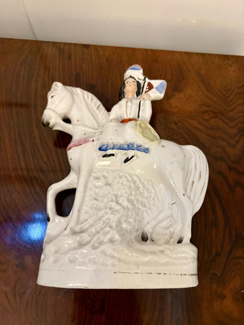 Antique Victorian Staffordshire Equestrian Figure of Joan of Arc - Image 7