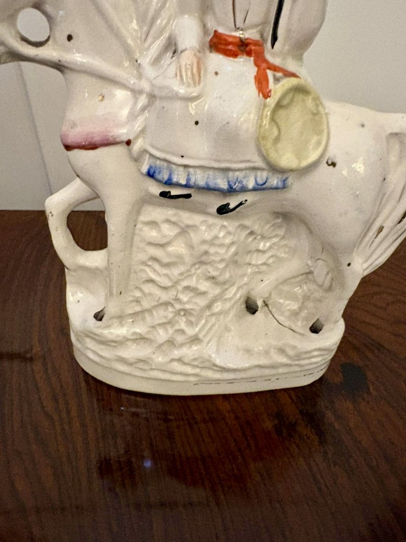 Antique Victorian Staffordshire Equestrian Figure of Joan of Arc - Image 8