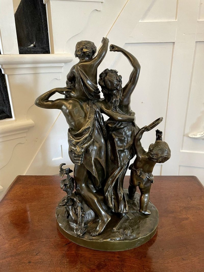 Antique 19th Century Outstanding Quality Bronze Dancing Maidens Statue signed by Clodion - Image 4