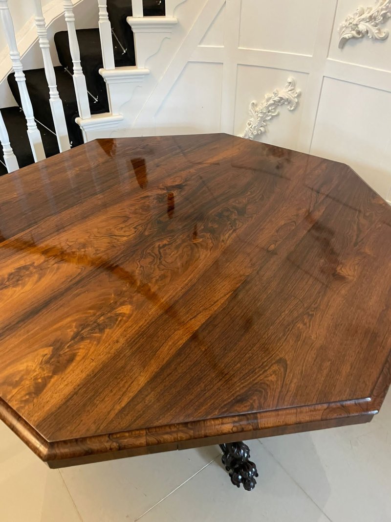 Outstanding Quality Large Antique Early Victorian Rosewood Centre/Dining Table by Gillows - Image 9
