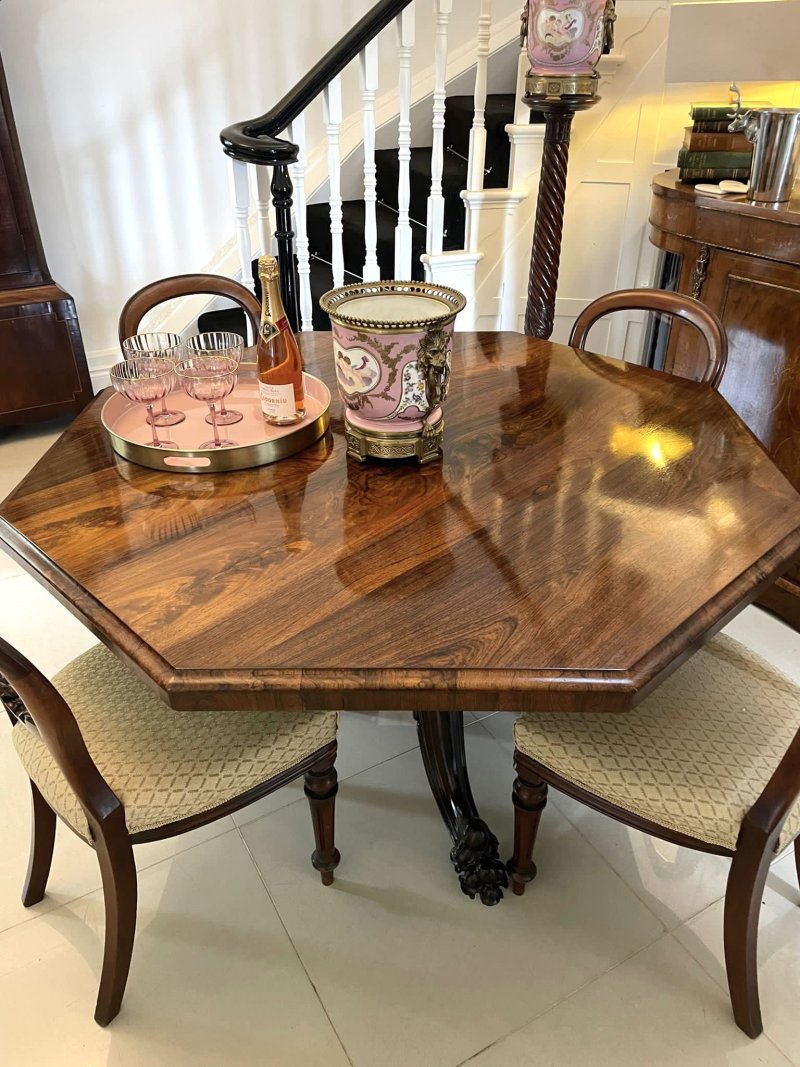 Outstanding Quality Large Antique Early Victorian Rosewood Centre/Dining Table by Gillows - Image 5