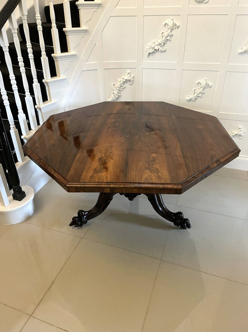 Outstanding Quality Large Antique Early Victorian Rosewood Centre/Dining Table by Gillows - Image 6