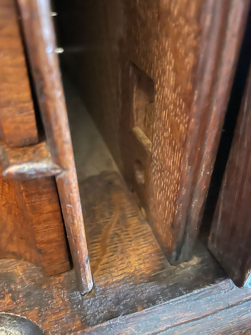 Antique 17th Century Quality Oak Bureau with Outstanding Interior - Image 14