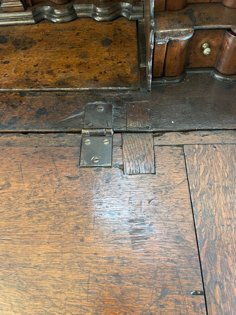 Antique 17th Century Quality Oak Bureau with Outstanding Interior - Image 26